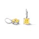 Small square dangle zirconia earrings