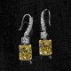 rectangular pendant high ice diamond earrings