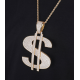 gold plated hiphop money iced out rapper pendant