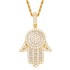 High Quality Fashion Zircon Inlaid Hand Pendant With Flowers