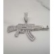 inlay cz diamond hiphot gun pendant