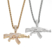 inlay cz diamond hiphot gun pendant