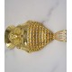 studded cz diamond gold plated Buddha head pendant