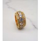 luxury gold plated full studded L-cz diamond rotating ring