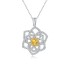 Ice cut yellow flower shape geometric high carbon diamond Pendant