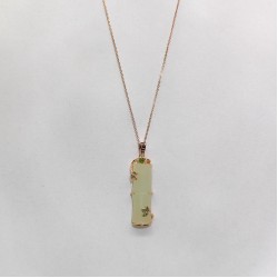 hetian jade rose gold necklace