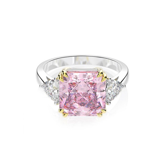 Square Pink Zirconium Ring