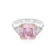 Square Pink Zirconium Ring